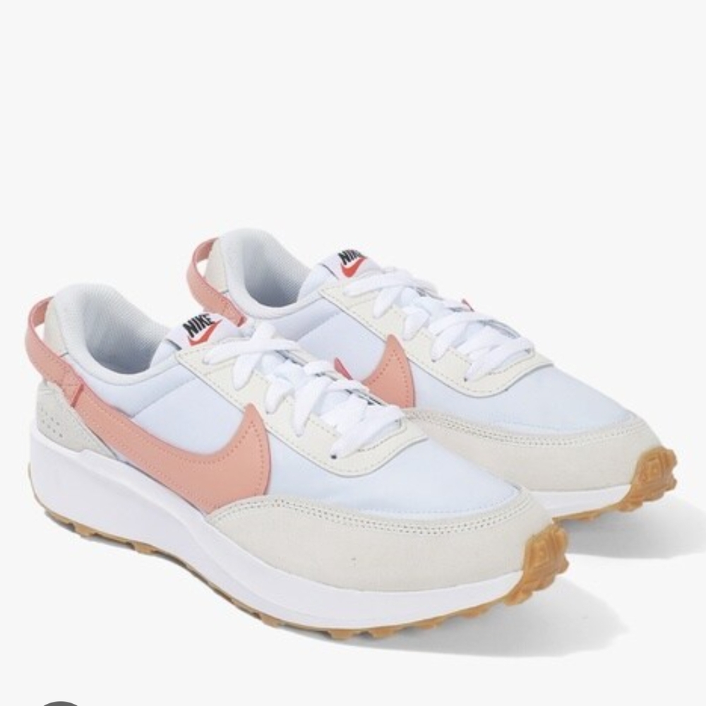 Nike Waffle Debut, Coral/Cream and White. Womens Sneakers.